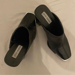 Steve Madden Black Leather Playa Mules Size 7